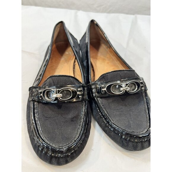 Coach Fortunata Black Driving Loafer Flats Size 7.5 B - Picture 11 of 13